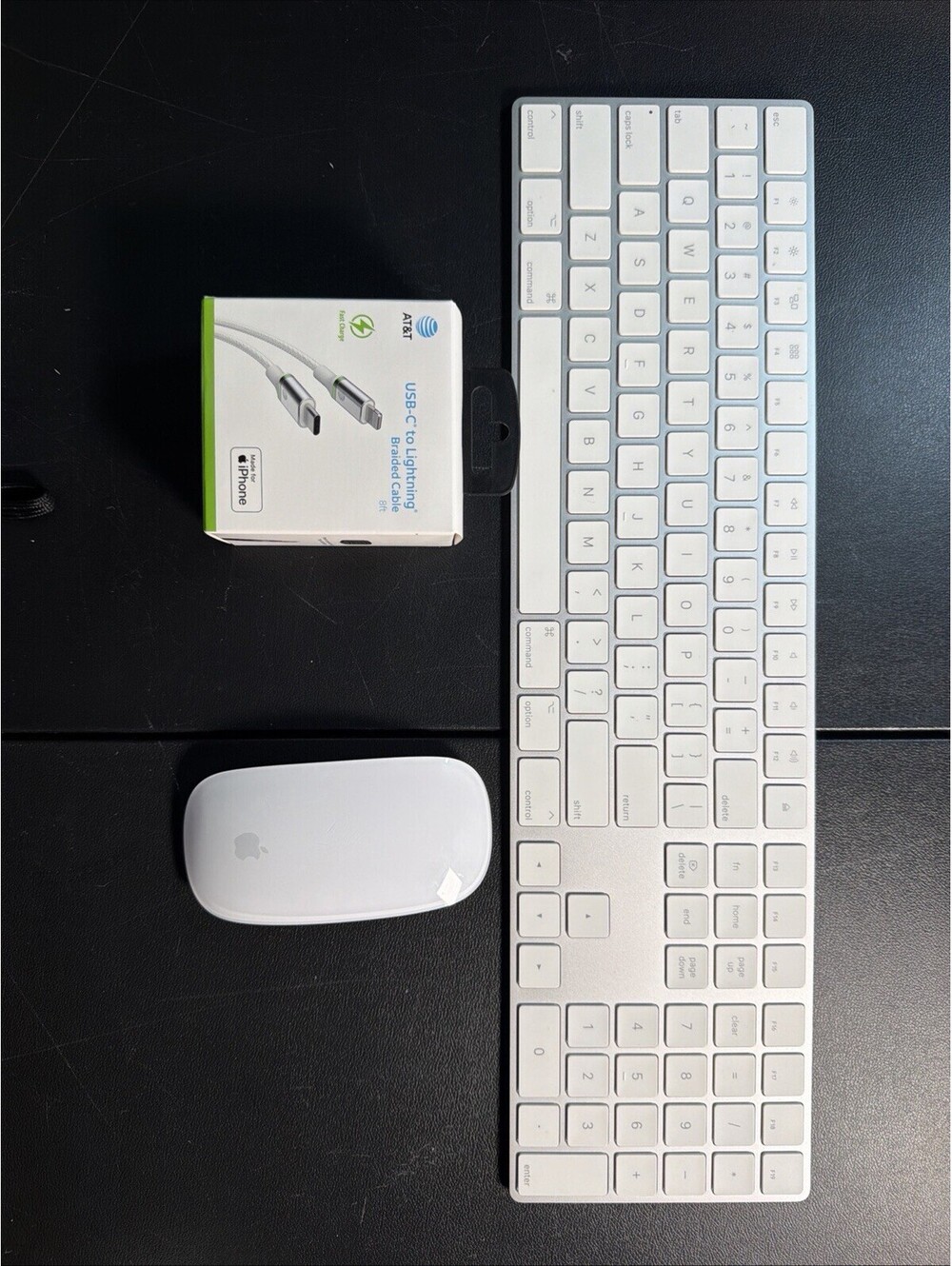 Apple Magic Keyboard A1843 With Numeric Key Pad and Magic Mouse A1657 White